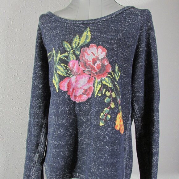 Cozy Boatneck Floral Laundry Industry Sweater Size 2 - Picture 2 of 5